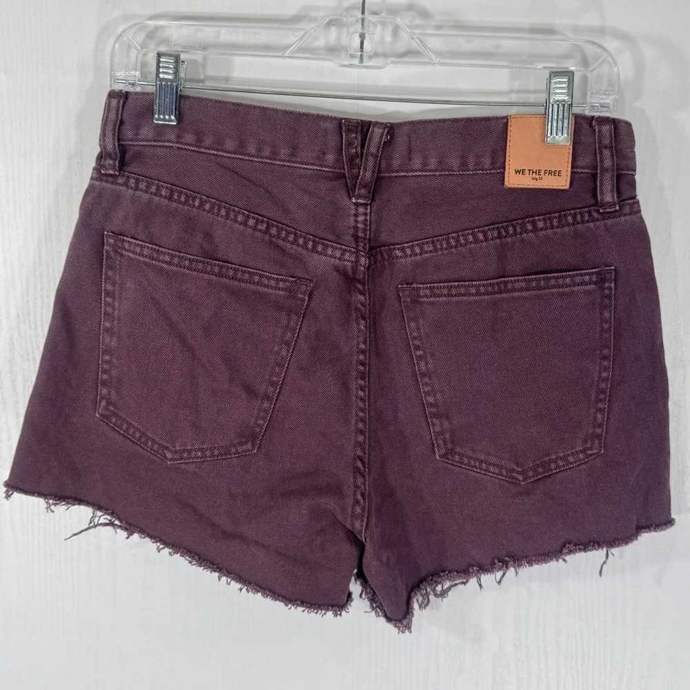 We The Free Twenty Six Cut Off Denim Shorts Button Fly Size 26 Purple‎